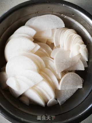Served with Porridge and Side Dishes ~ Sweet and Sour White Radish recipe