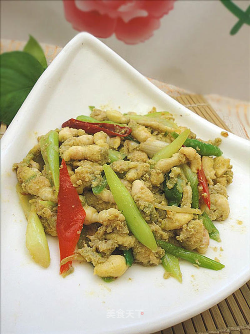 Stir-fried Bean Dan with Green Onions recipe