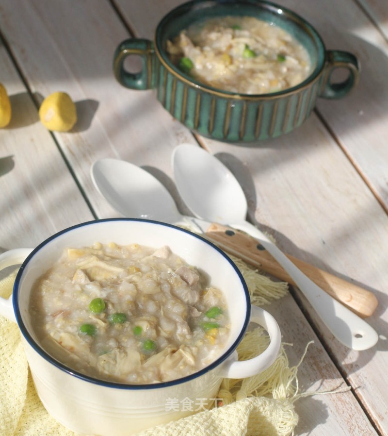 Yuba, Chestnut and Pea Pork Congee——baby Food Supplement recipe