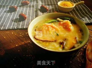 Shrimp Congee with Coarse Grain Vegetables recipe