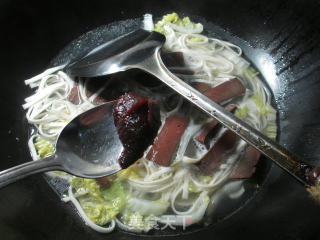 Cabbage Duck Blood Noodle Soup recipe