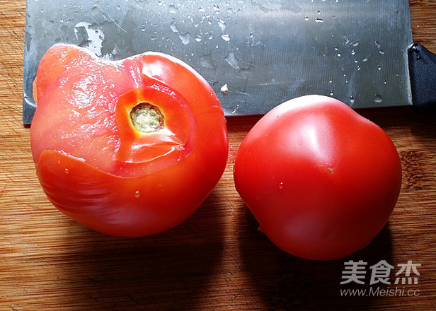 Braised Tomato with Crab Yolk Tofu recipe