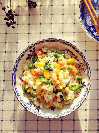 Salted Egg Asparagus Fried Rice recipe