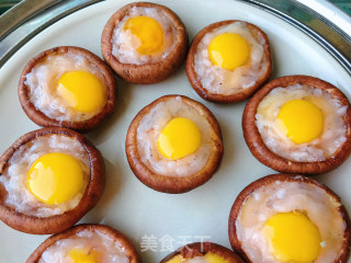 Stuffed Quail Eggs with Mushrooms and Shrimps recipe