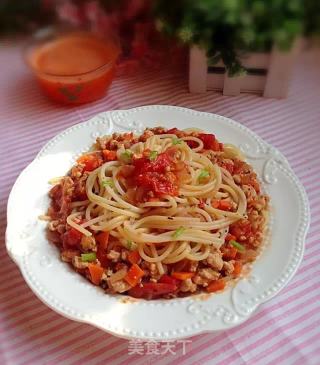 Spaghetti with Tomato Meat Sauce recipe