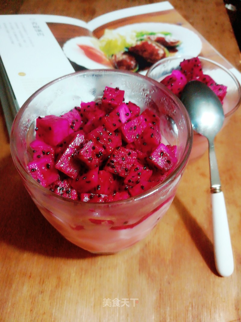 Strawberry Pudding Dragon Fruit Cup recipe