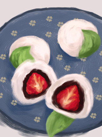 Hand-painted Recipe: Strawberry Daifuku Eat More at The Beginning of Spring recipe