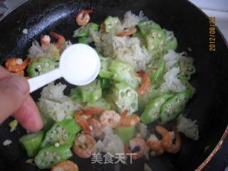 Fried Shrimp with Okra recipe