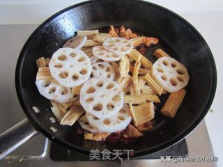 Stir-fried Pork with Spicy Beancurd and Lotus Root recipe