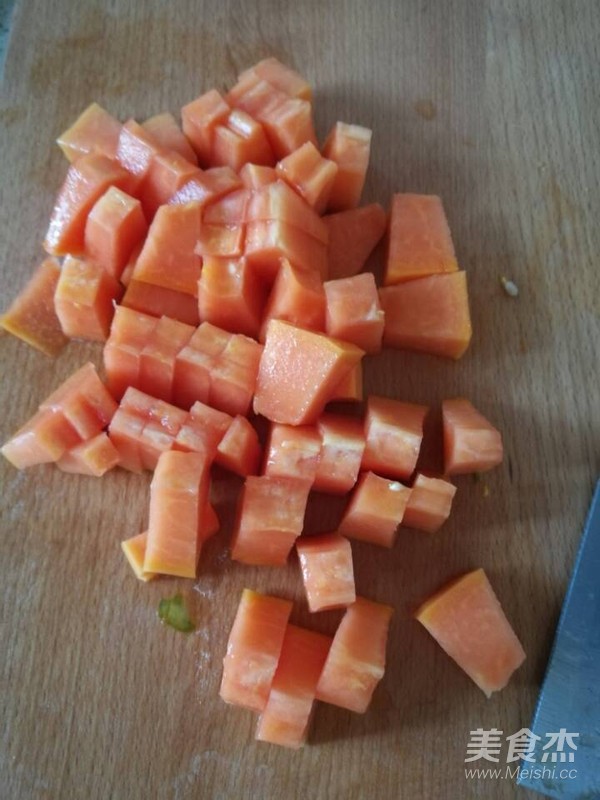 Sago with Boiled Fruit Papaya recipe