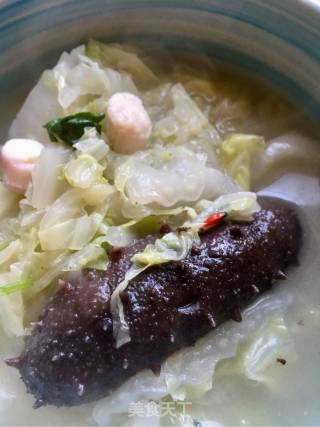 Sea Cucumber, Scallop and Cabbage Soup recipe