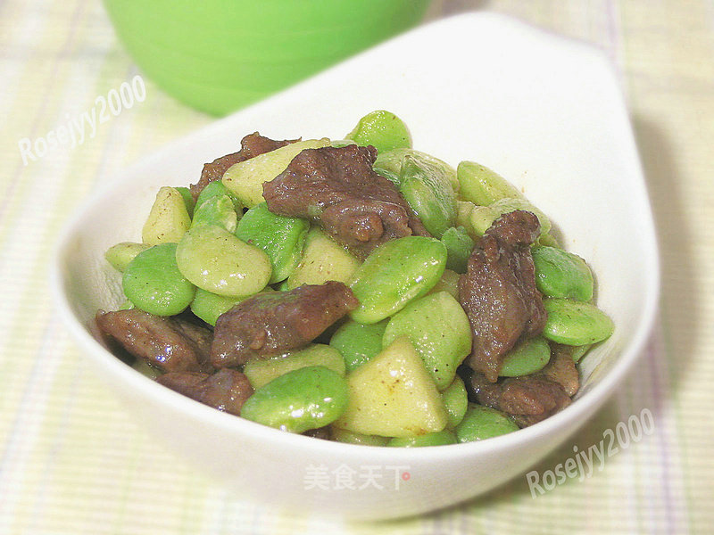 Stir-fried Lima Beans with Beef recipe