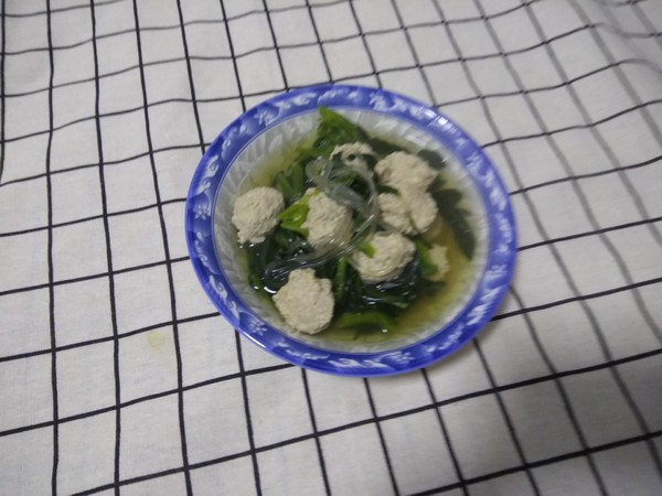 Spinach Soup with Meatballs recipe