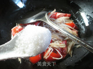 Stir-fried Enoki Mushroom with Tomato recipe