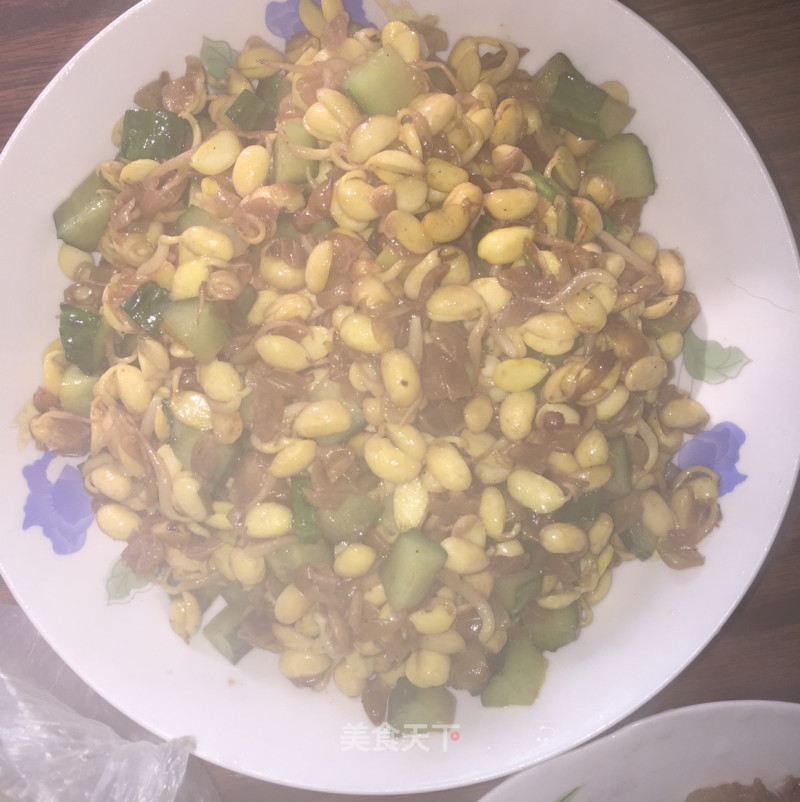 Stir-fried Soybeans with Diced Cucumber recipe