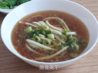 Japanese Style Cold Noodles with Enoki Mushroom and Okra recipe