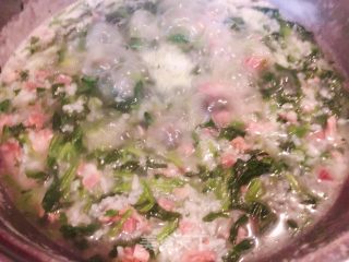 Pork Head Meat and Spinach Porridge recipe