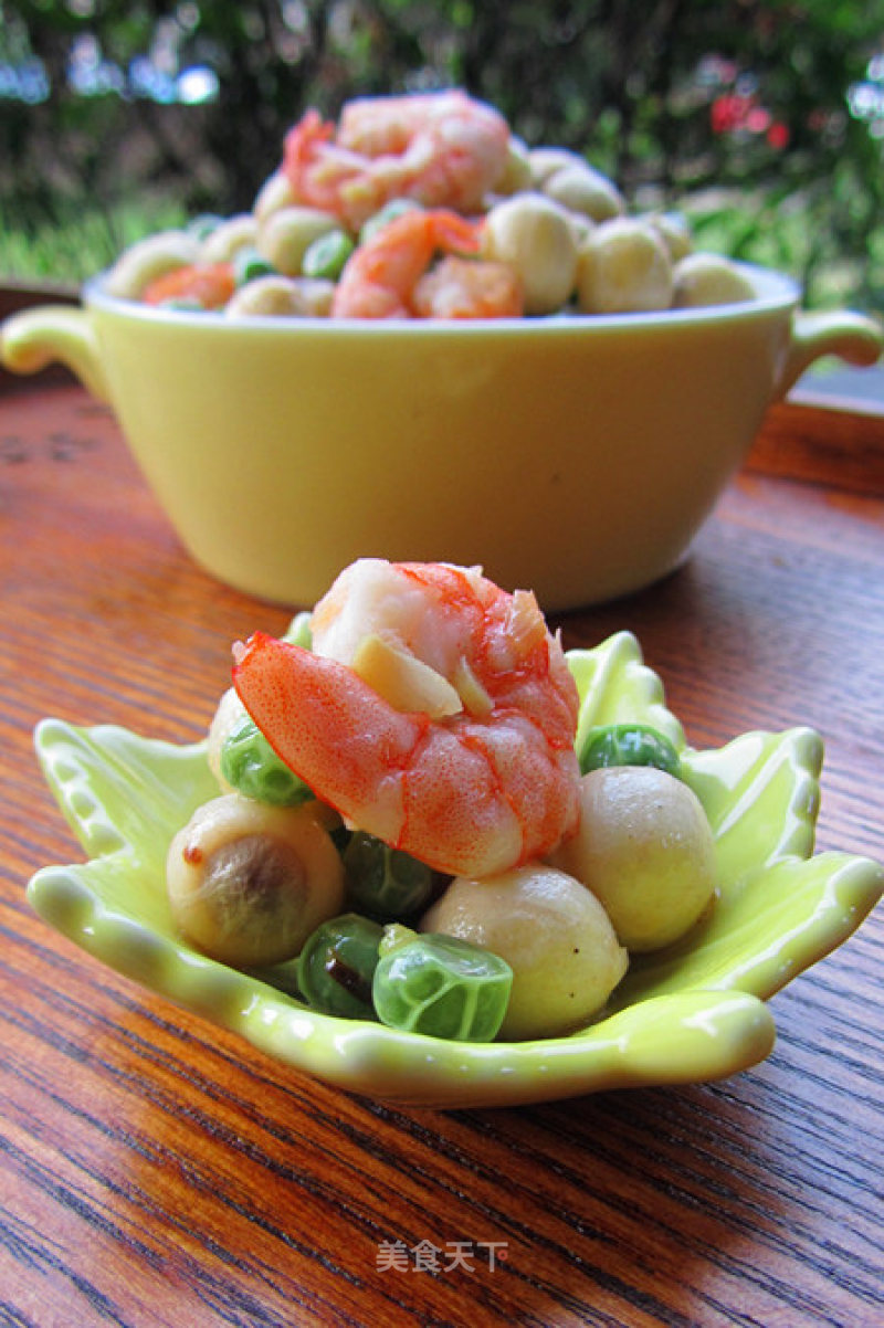 Shrimp, Green Beans and Lotus Seed Rice recipe