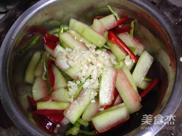 Watermelon Rind with Shiitake Mushroom Oil recipe