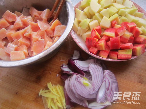 Curry Chicken Potato Rice recipe