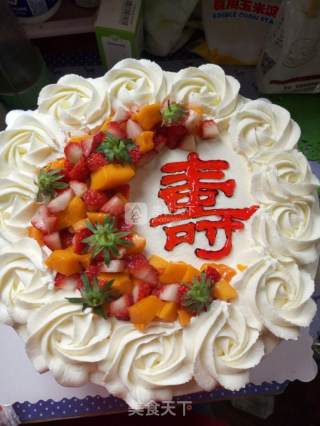 #aca烤明星大赛#fruit Birthday Cake recipe