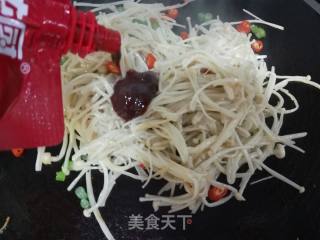 Enoki Mushroom with Garlic Spicy Sauce recipe