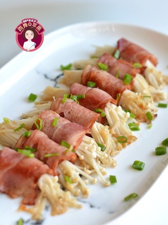 Bacon Roll with Enoki Mushroom recipe