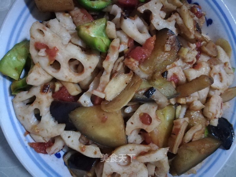 Stewed Eggplant with Lotus Root recipe