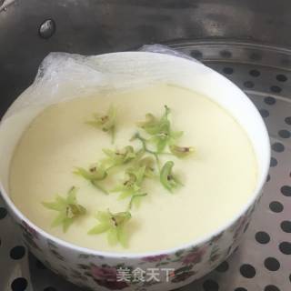 Dendrobium Flower Steamed Egg recipe