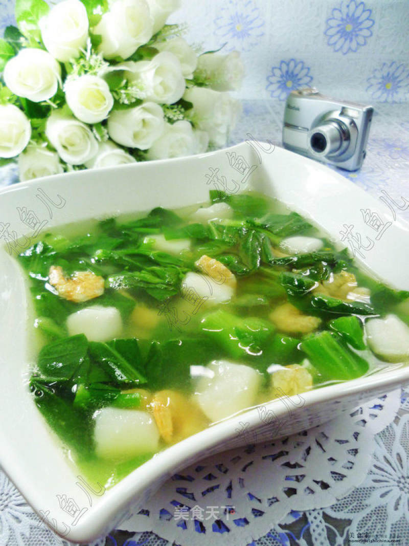 Open Chinese Cabbage Heart Glutinous Rice Soup recipe