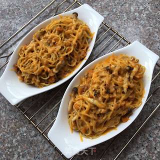 Pasta with Mushrooms, Pumpkin and Bacon recipe