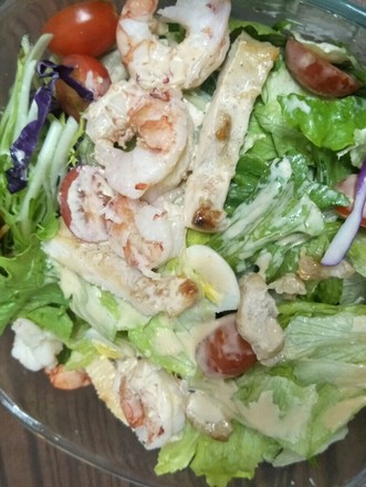 Chicken, Prawns and Vegetable Salad+ recipe
