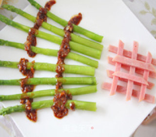 Asparagus in Oyster Sauce with Ham recipe