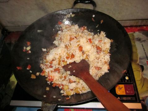 Potato and Tomato Fried Rice recipe