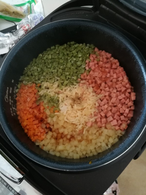 Braised Rice with Ham recipe