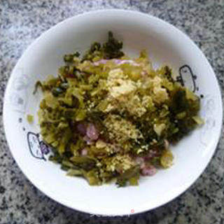 Steamed Minced Pork with Egg and Pickled Vegetables recipe