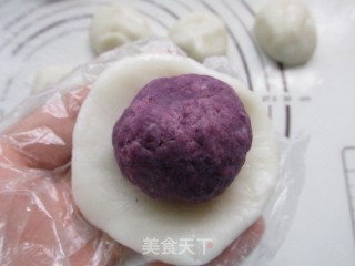 Colorful Purple Sweet Potato Snowy Mooncake recipe