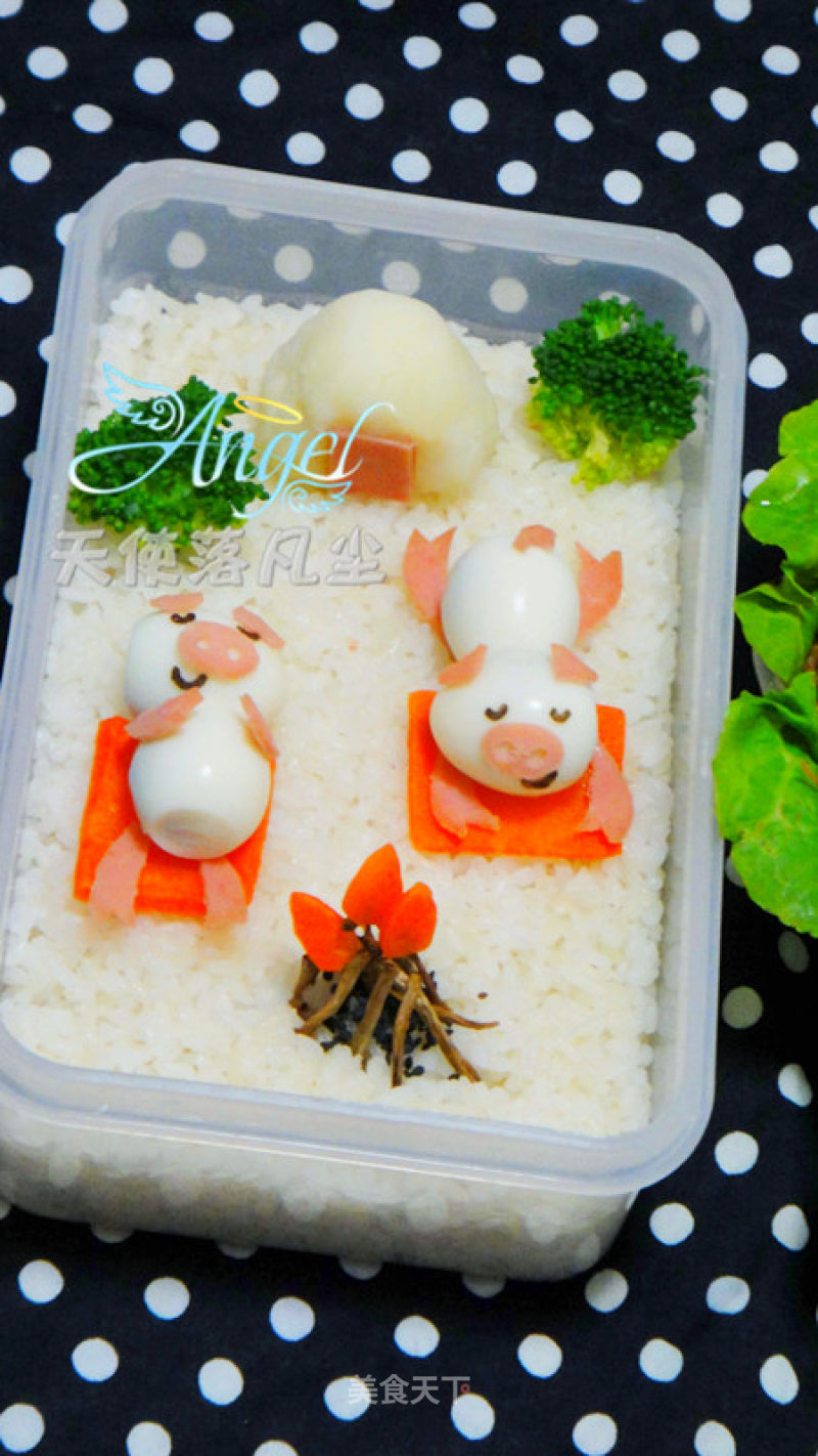 Two Little Pigs Camping Bento