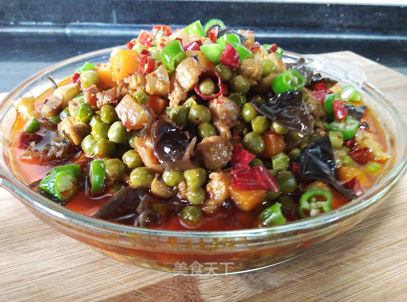 【peas Diced Pork】 recipe