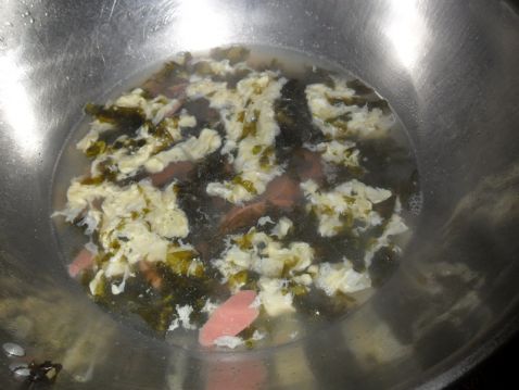 Ham and Seaweed Egg Drop Soup recipe