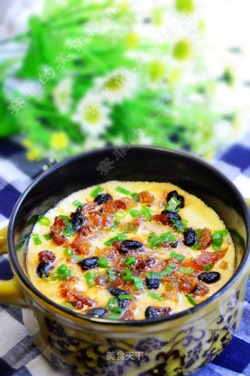 Steamed Eggs with Dace in Black Bean Sauce recipe