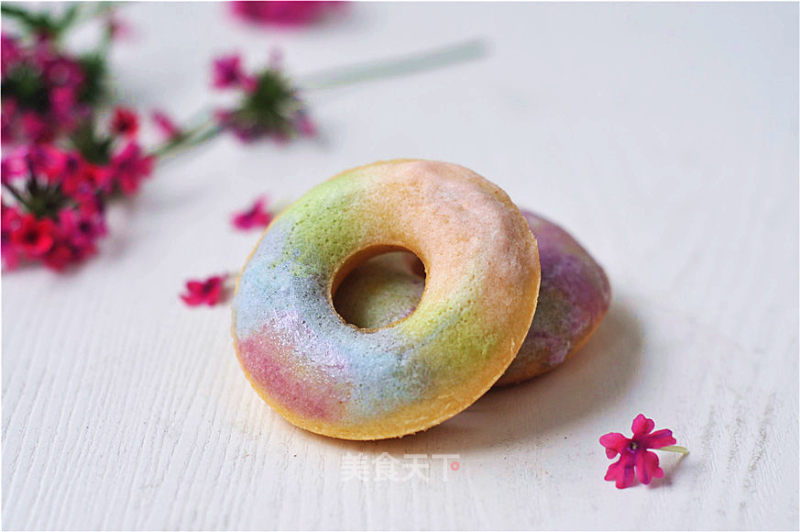 #aca Fourth Session Baking Contest# Making A Rainbow Donut with Vegetable Juice recipe