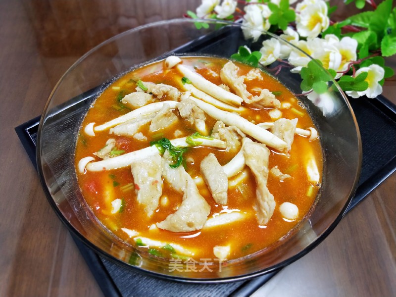 Pork, Seafood, Mushroom, Tomato Soup recipe