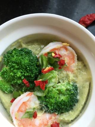 Broccoli and Shrimp Stewed Egg recipe