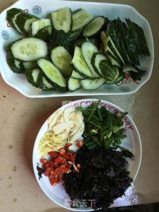 Fried Cucumber with Basil recipe