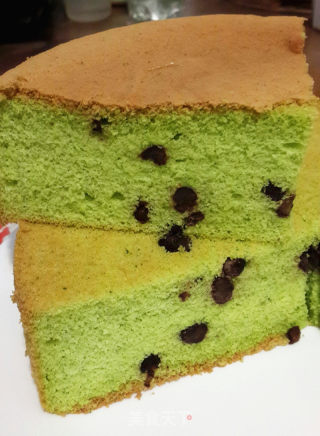 Spinach Red Bean Chiffon Cake recipe