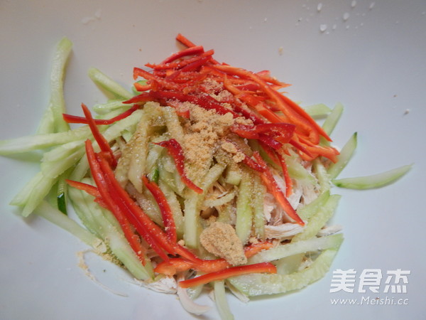 Shredded Chicken with Cucumber Salad recipe