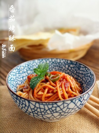 Tomato Baked Crisp Noodles recipe