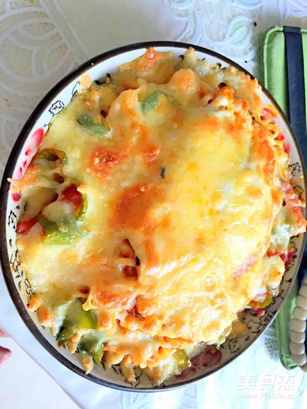 Korean Noodles and Cheese Baked Rice recipe