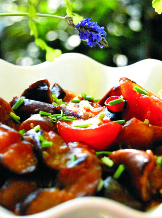 Grilled Eggplant with Tomatoes recipe